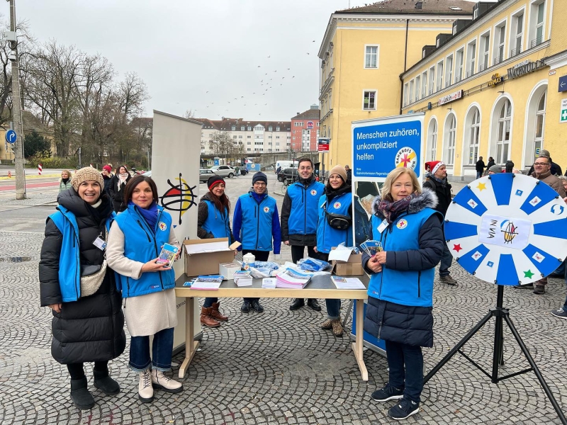 Gruppenfoto an Stand