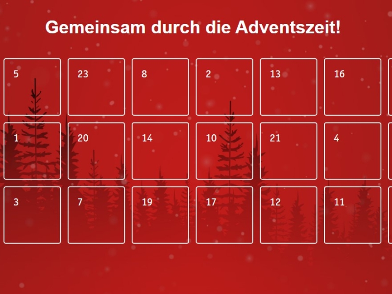 Screenshot von einem digitalen Adventskalender